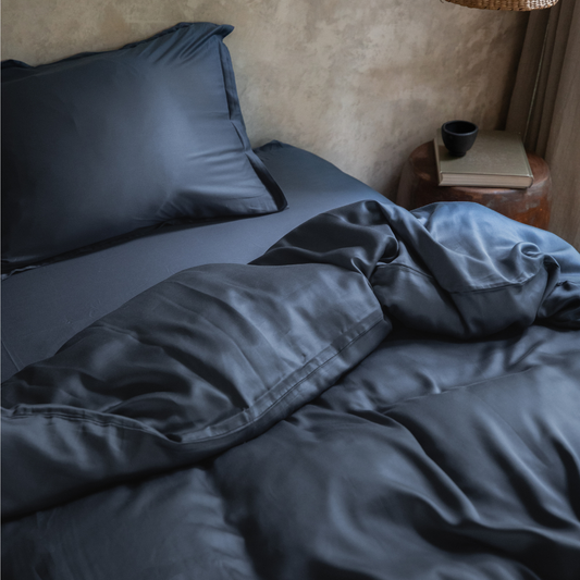 TENCEL™ Satin Bettbezug dunkelblau