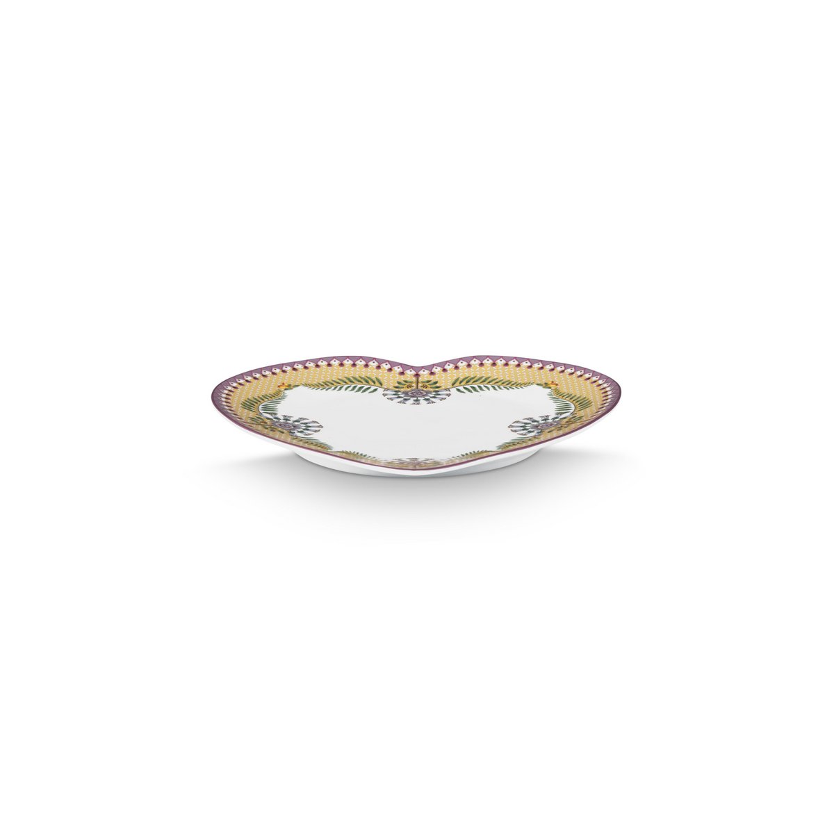 Set/2 Heart Shape Plates Lily&Lotus Yellow 21.5cm