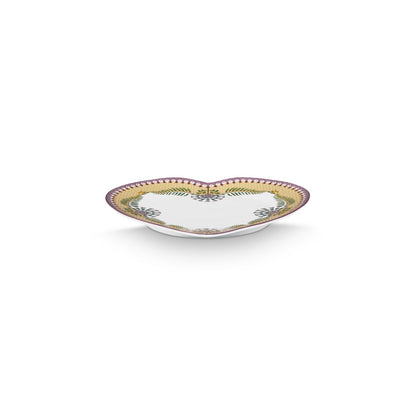 Set/2 Heart Shape Plates Lily&Lotus Yellow 21.5cm