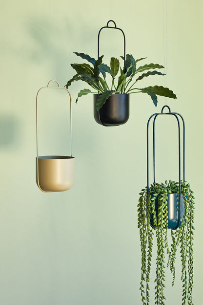 Hübsch Lotus Hängetöpfe Schwarz (2er Set)
