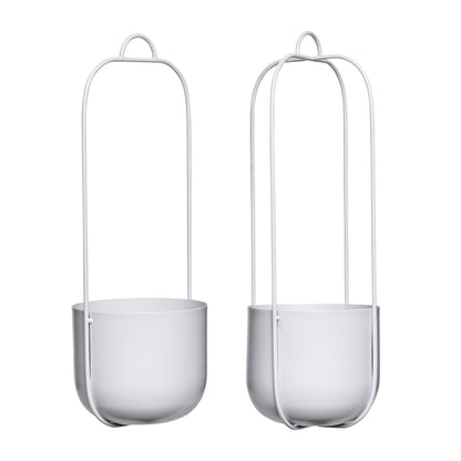 Hübsch Lotus Hängetöpfe Hellgrau (2er Set)