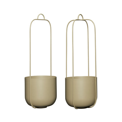 Hübsch Lotus Hängetöpfe Khaki (2er Set)