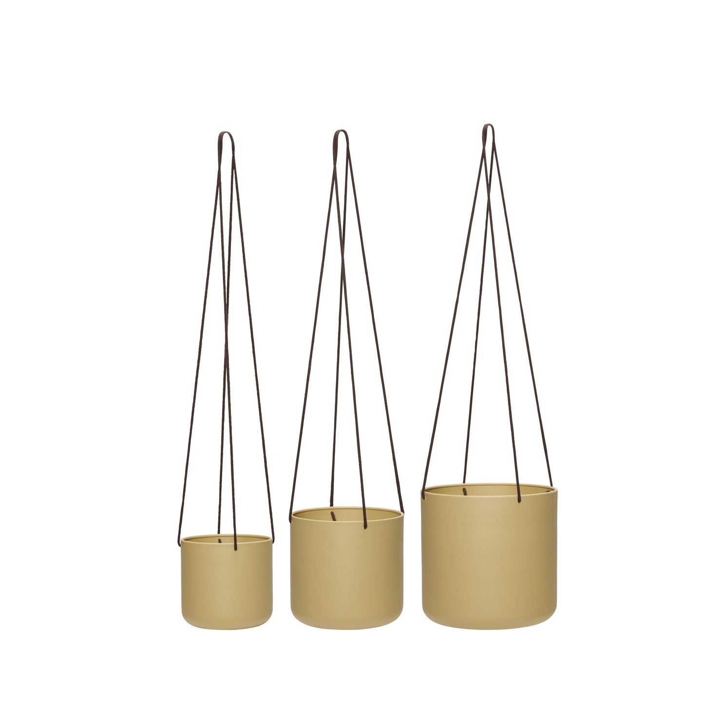 Hübsch Bloom Hängetöpfe Large Khaki (3er Set)
