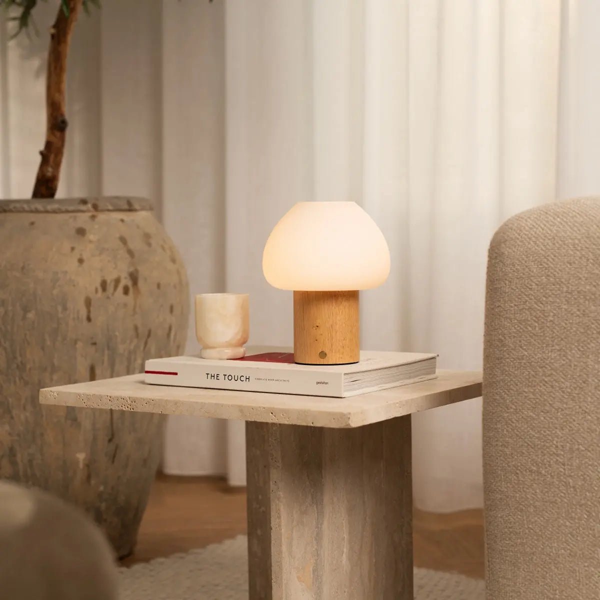 Fynn Hellbraune Holzlampe | dimmbar