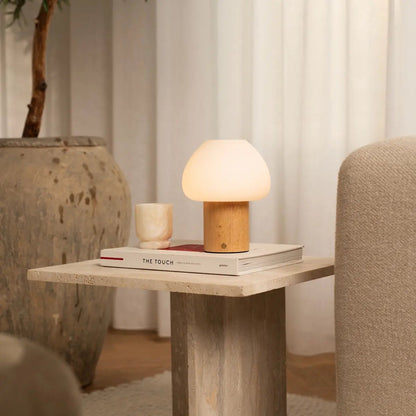 Fynn Hellbraune Holzlampe | dimmbar