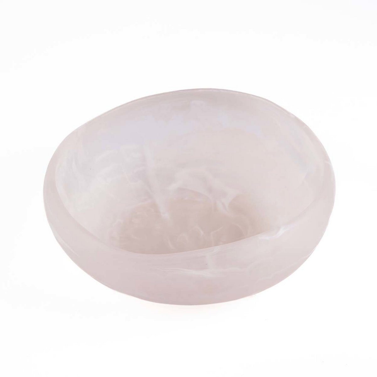 Die Resin Organic Bowl – Rosa Weiß – L