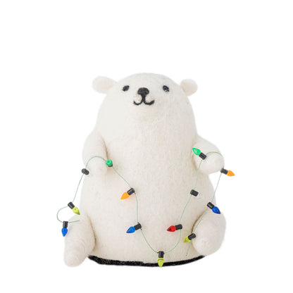 Bloomingville Wally Deko mit Licht, Weiß, Wolle