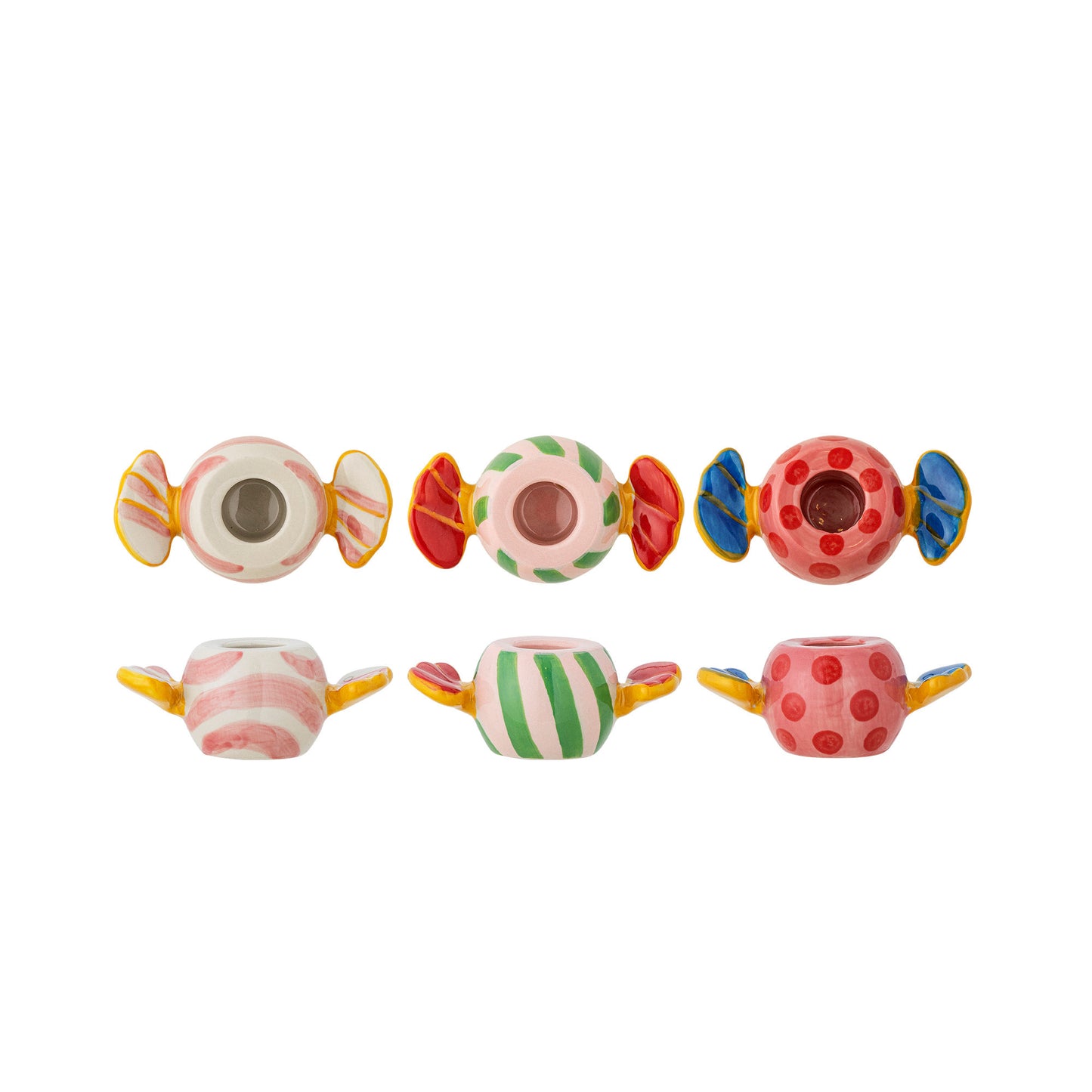 Bloomingville Caramella Kerzenhalter, Bunt, Steingut