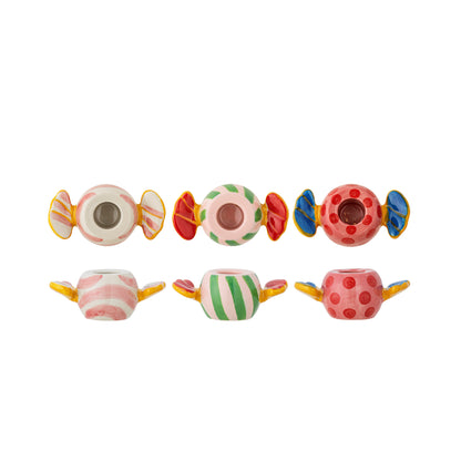 Bloomingville Caramella Kerzenhalter, Bunt, Steingut