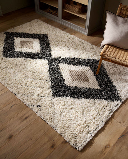 Nordal NUHA Teppich Wolle, 240 x 160cm - ivory