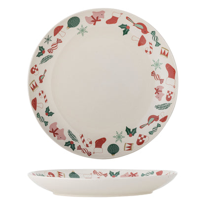 Bloomingville Yule Servierplatte, Natur, Steingut