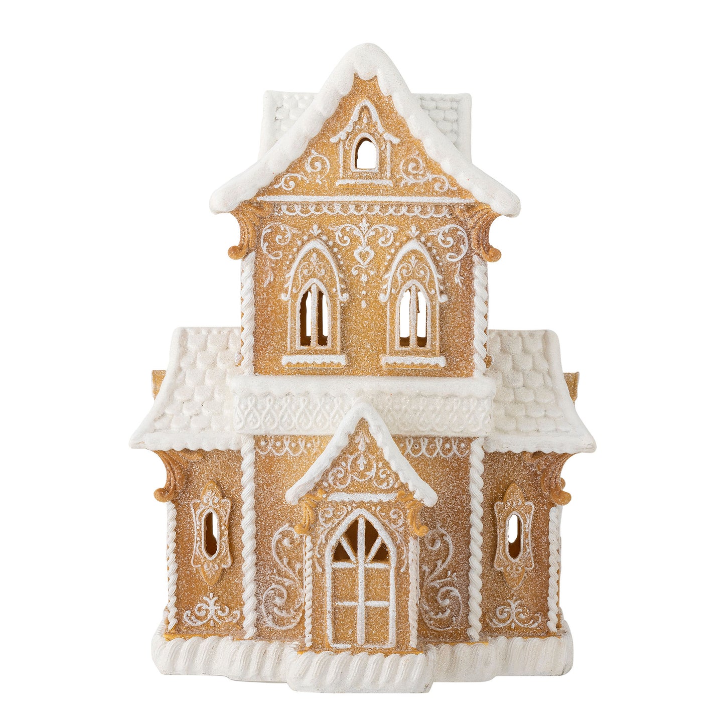 Bloomingville Kevin Deko mit Licht, Braun, Polyresin