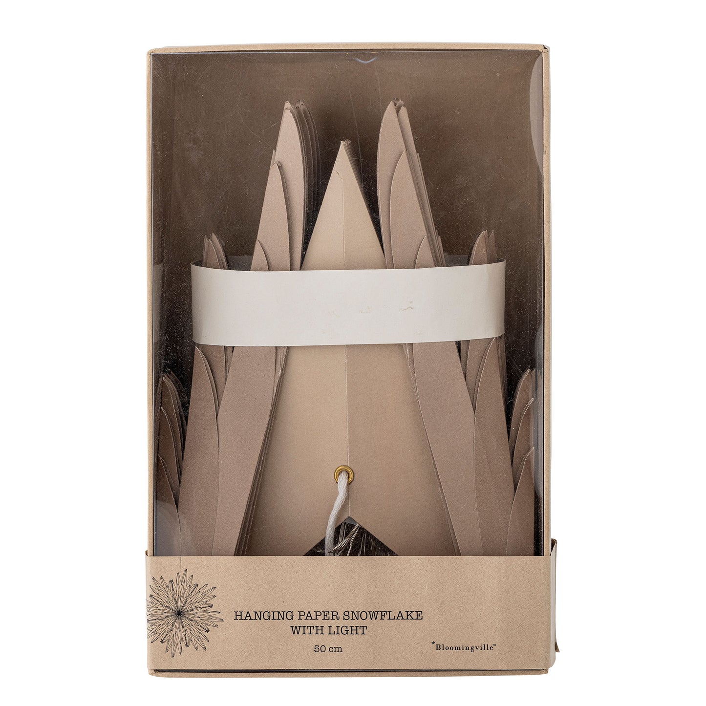 Bloomingville Elijas Stern mit Licht, Braun, FSC® Mix, Papier