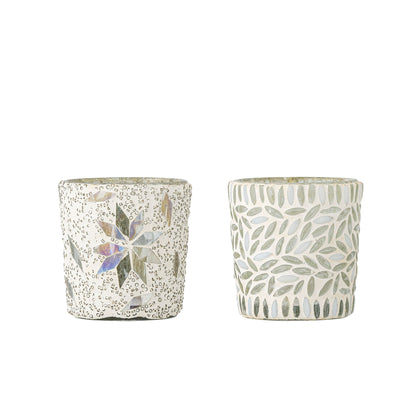 Bloomingville Myr Teelichthalter, Weiß, Glas