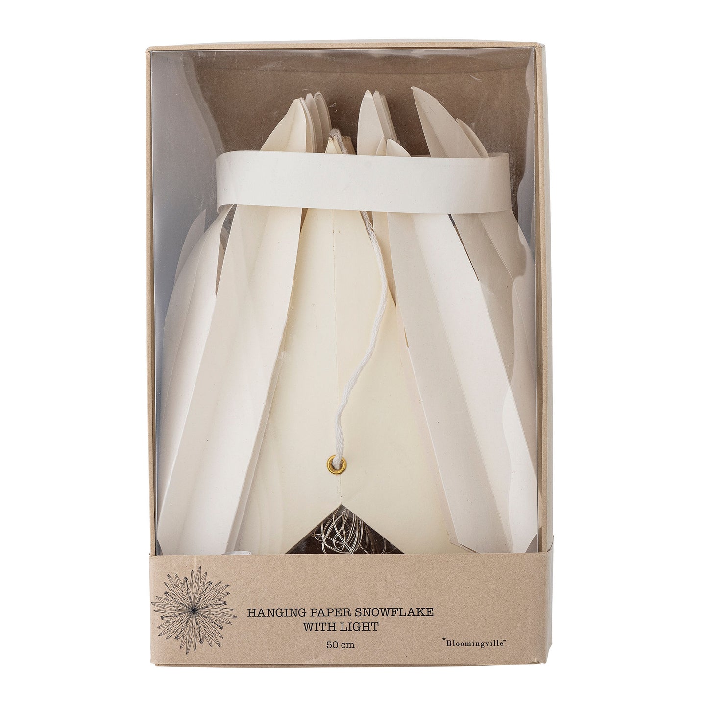 Bloomingville Elijas Stern mit Licht, Weiß, FSC® Mix, Papier