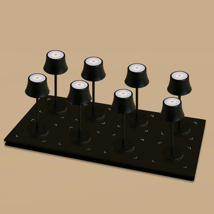 Kombi-Set Profi | 8 x De Pijp Mini Midnight Black wiederaufladbare Tischlampen mit Ladestation