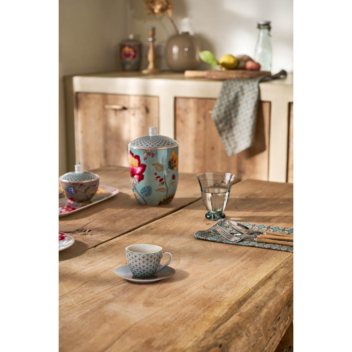 Espresso Cup and Saucer Blooming Tales Blue
