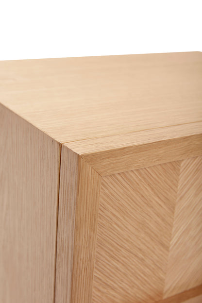 Hübsch Herringbone Nachttisch Naturfarben