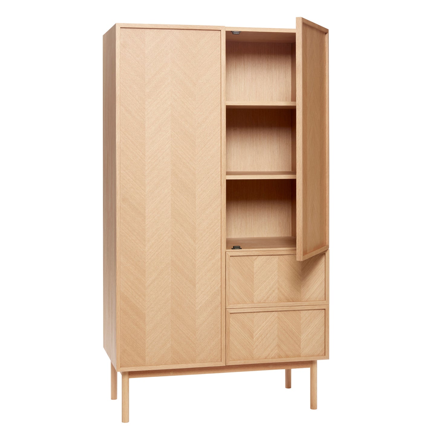 Hübsch Herringbone Kleiderschrank Large Naturfarben