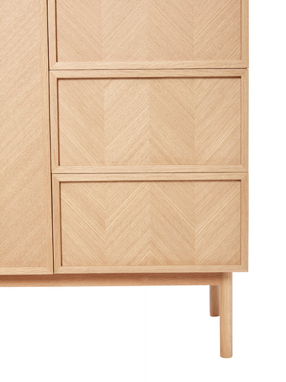 Hübsch Herringbone Kleiderschrank Large Naturfarben
