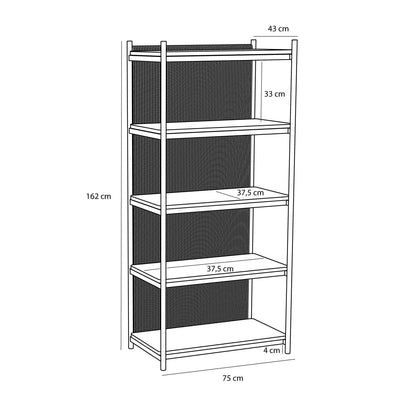 Hübsch Heritage Regal Large Naturfarben 75x44xh162cm