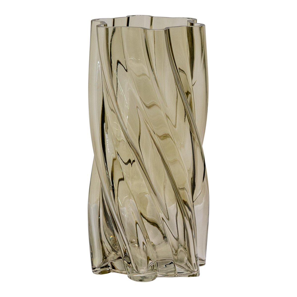 Vase aus Glas, rauchgrün