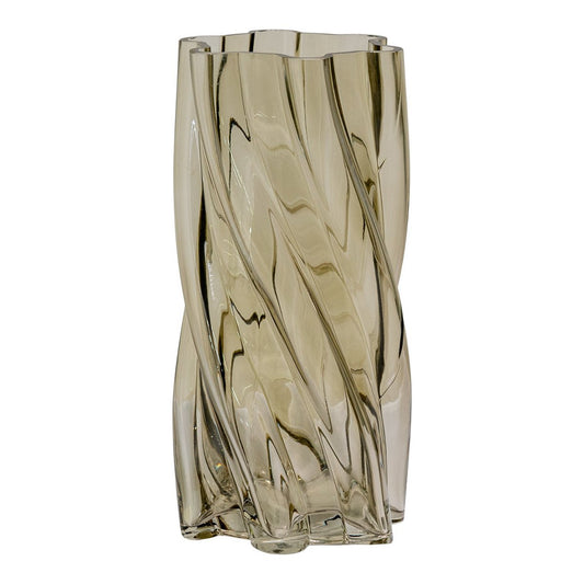 Vase aus Glas, rauchgrün
