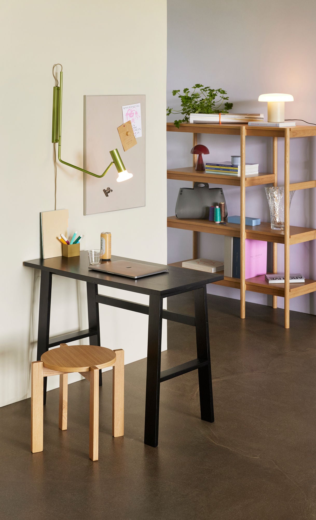 Hübsch Poke Schreibtisch Schwarz 100x45xh75cm