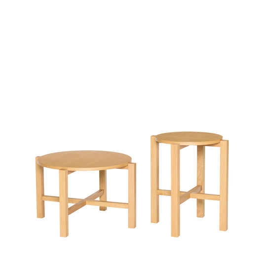Hübsch Four Couchtisch Naturfarben Eichenholz (2er Set)