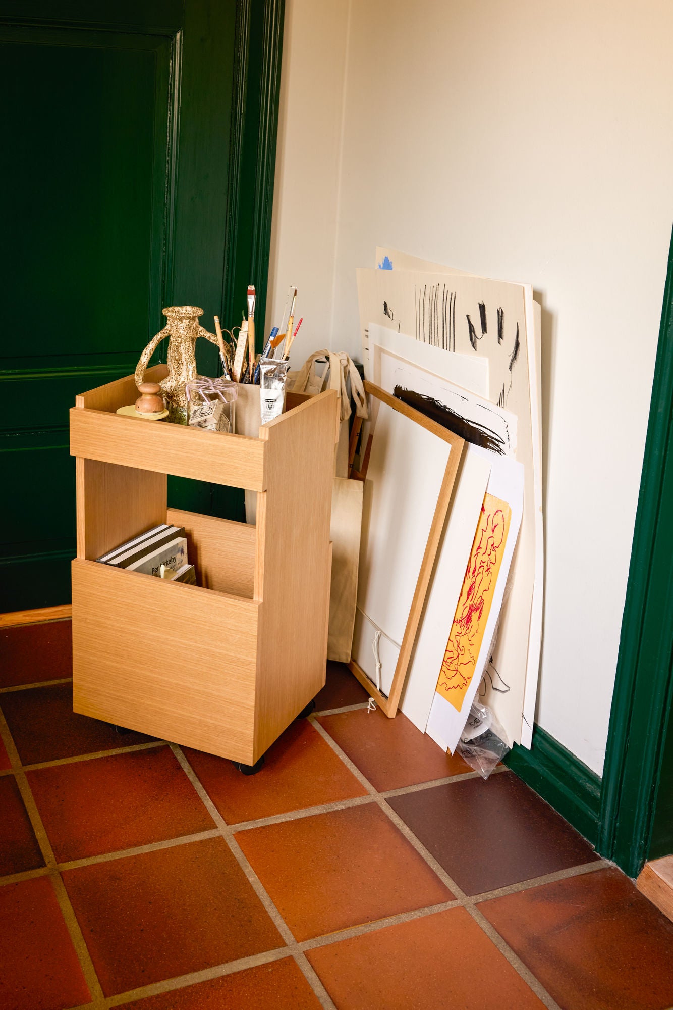 Hübsch Forma Servierwagen Naturfarben, 40x35xh70cm