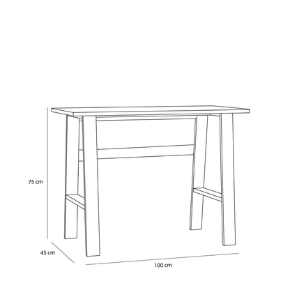 Hübsch Poke Schreibtisch Naturfarben 100x45xh75cm
