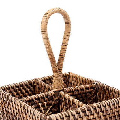 Der Rattan-Besteckbehälter Nr. 4 – Naturbraun