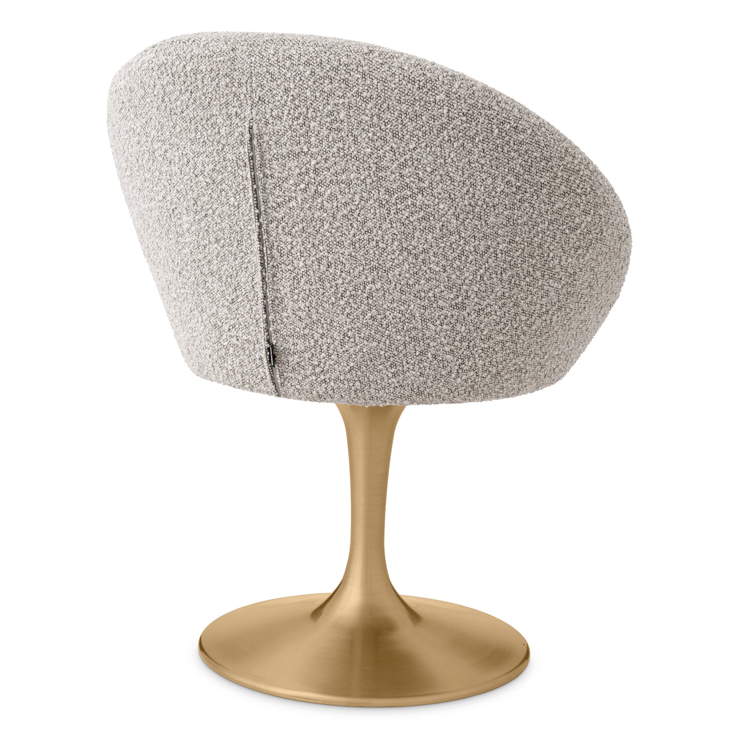 Esstischstuhl O'Neill bouclé grey brushed brass finish