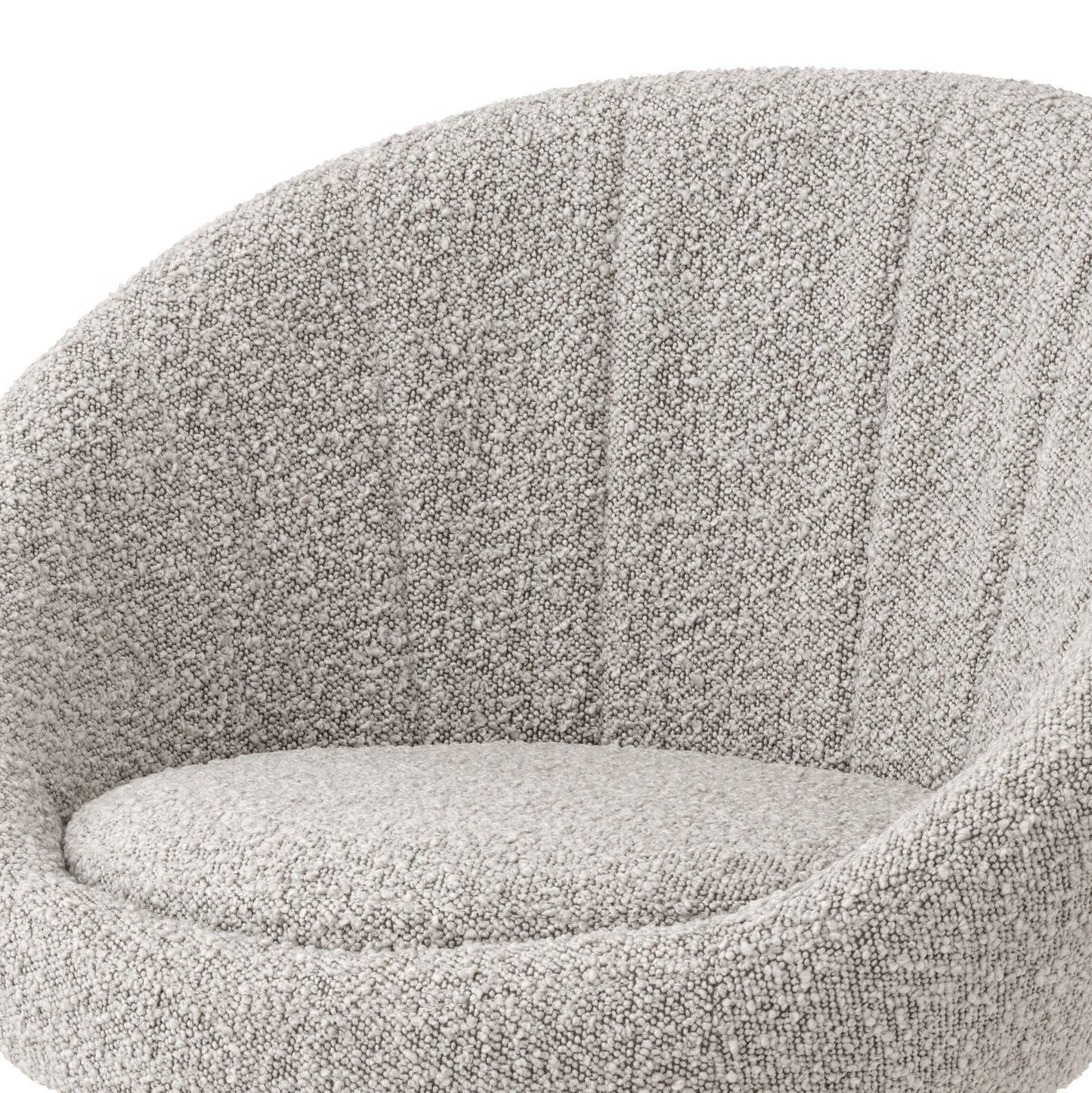 Esstischstuhl O'Neill bouclé grey brushed brass finish