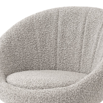 Esstischstuhl O'Neill bouclé grey brushed brass finish