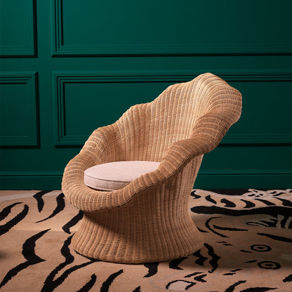 Luxury Lounge Chair Somerly aus Rattan