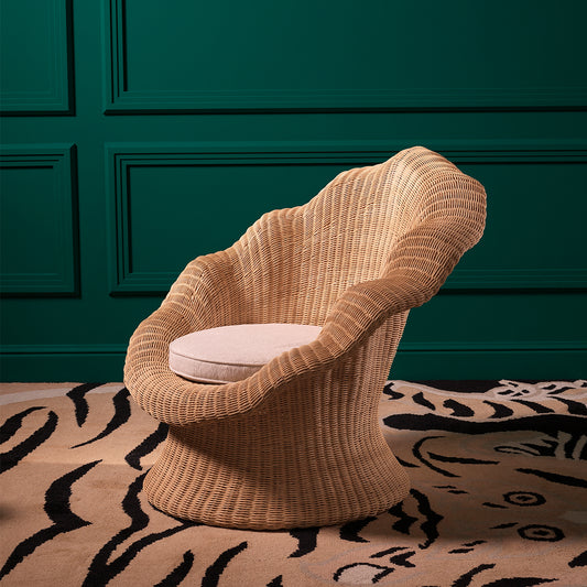 Luxury Lounge Chair Somerly aus Rattan