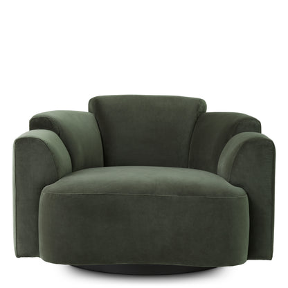 Swivel Loungesessel Marbella in Green Velvet