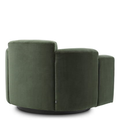 Swivel Loungesessel Marbella in Green Velvet