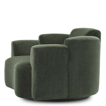 Swivel Loungesessel Marbella in Green Velvet
