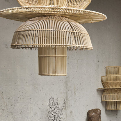 Saturn Hängelampe aus Rattan