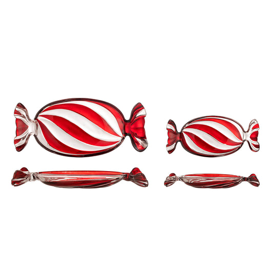 Bloomingville Sweetie Servierplatte, Rot, Glas