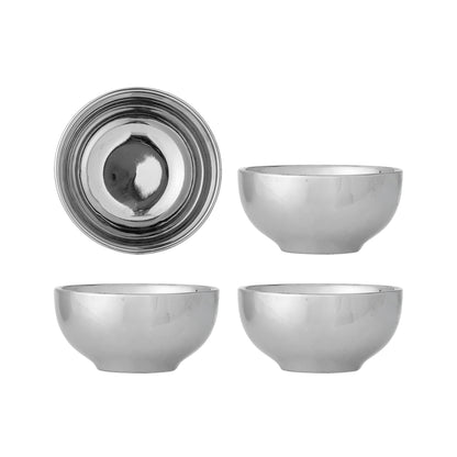 Bloomingville Shine Schale, Silber, Steingut