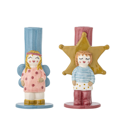 Bloomingville Bisby Kerzenhalter, Bunt, Steingut