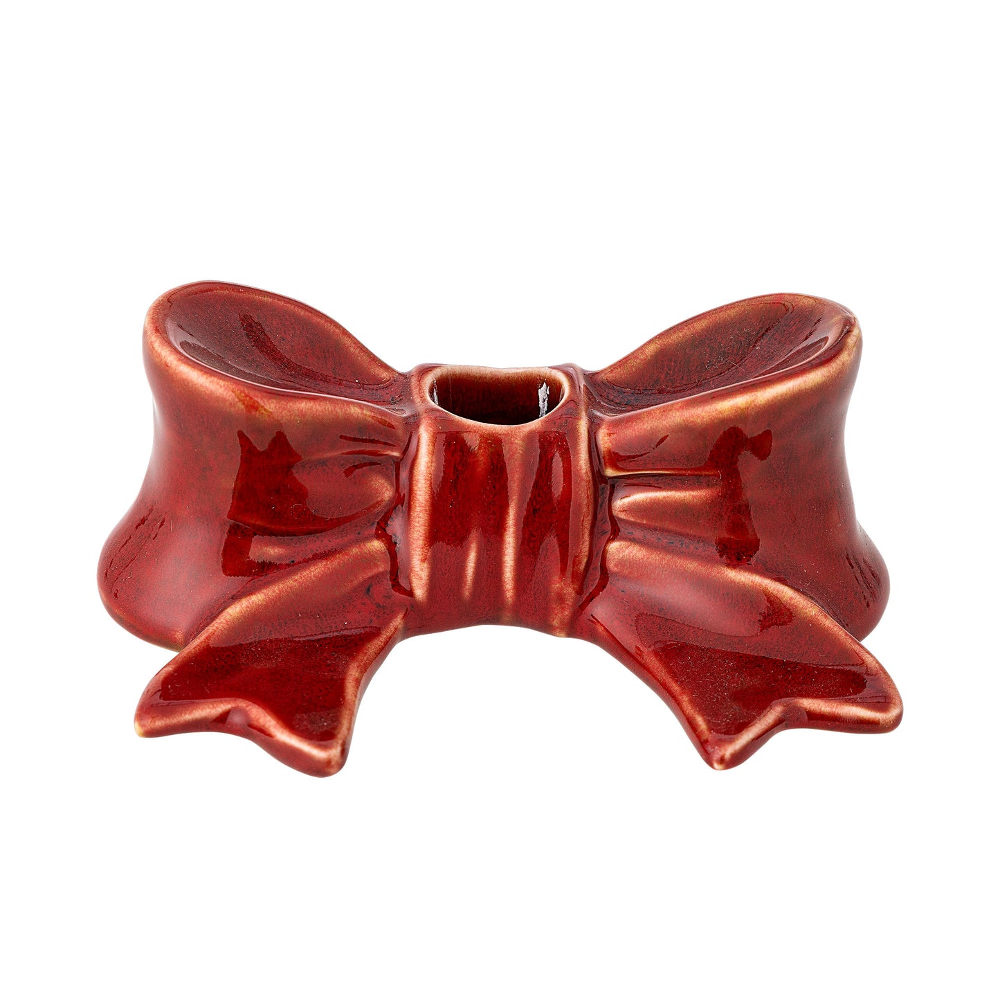 Bloomingville Bow Kerzenhalter, Rot, Steingut