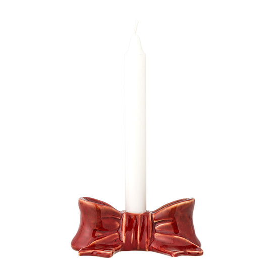 Bloomingville Bow Kerzenhalter, Rot, Steingut