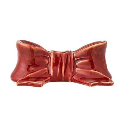 Bloomingville Bow Kerzenhalter, Rot, Steingut