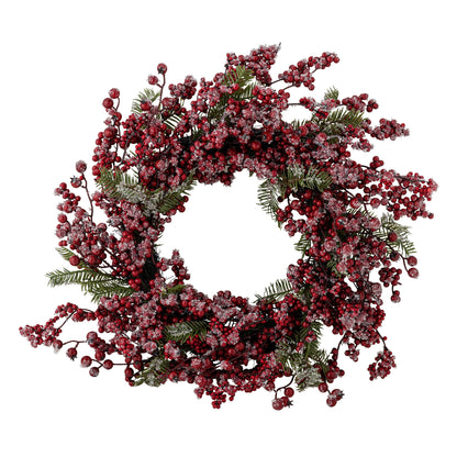 Bloomingville Winter Berry Kranz, Rot, Künstliche Blumen