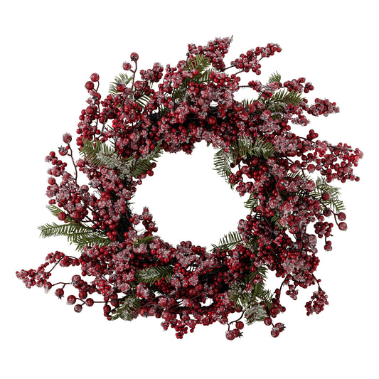 Bloomingville Winter Berry Kranz, Rot, Künstliche Blumen