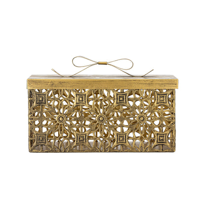 Bloomingville Gretl Box mit Deckel, Gold, Metall